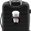 Wrangler Smart Luggage Set with Cup Holder and USB Port, Black, 20-Inch Carry-On