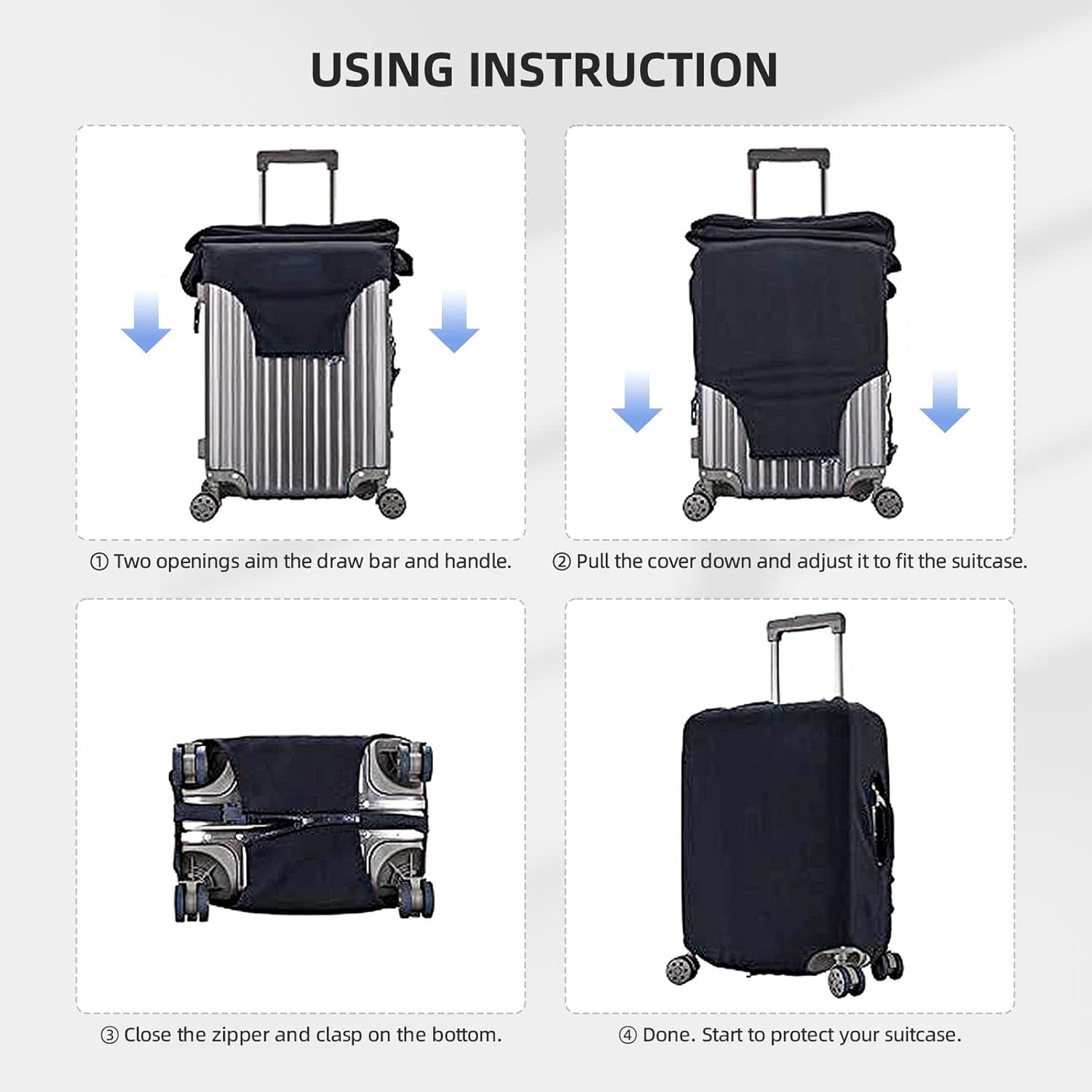 Travel Luggage Cover Suitcase Protector African American Woman Elastic Protective Washable Luggage Cover Anti-Scratch Suitcase Cover For 18-32 Inch -M - Image 7