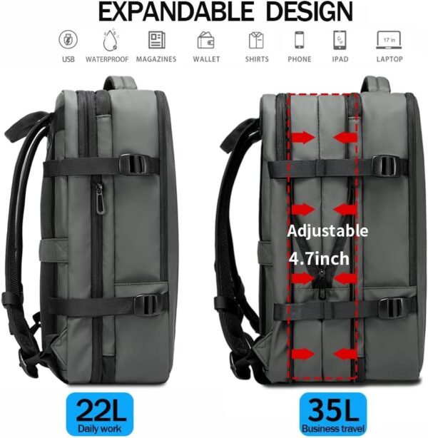 BANGE 35L Carry on Backpack,Travel Backpack for Women Men Airline Approved Gym Backpack Waterproof Business Laptop Daypack… - Image 4