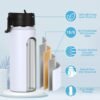 Volhoply 18oz Insulated Water Bottle Bulk 2 Pack,Kids Stainless Steel Water Bottles with Straw,Double Wall Vacuum Metal Thermos Water Bottle,Wide Mouth Reusable Sport Flask For Cold Drink(Mix,2 Set) - Image 3