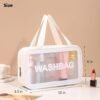 DAPOWER Travel Toiletry Bag for Women and Men, Matte Translucent Shower Bag with Handy Handle, Makeup Cosmetic Organizer Bag for Travel Toiletries Accessories (A - White) - Image 3