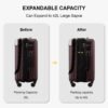 LEVEL8 Grace Carry on Luggage Airline Approved, 20” Expandable Hardside Suitcase with Wheels, Abs+Pc Harshell Spinner Luggage with Tsa Lock, Spinner Wheels - Red, 20” Carry-On - Image 7