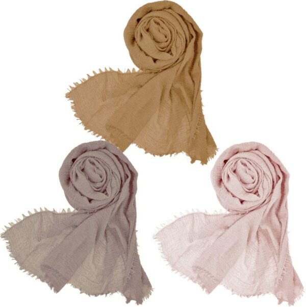 3pcs Women Soft Cotton Hemp Scarf Shawl Long Scarves, Travel Sunscreen