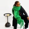 Big Chunky Plaid Scarf Colorful Checked Oversized Thick Scarves Soft Large Cashmere Wool Winter Warm Blanket Women - Image 3