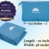 BlueHills Travel Blanket Pillow Compact Lightweight Pocket Size Airplane Traveling Essential Flight Trip Throw in Bag Portable Case Plane Accessory Teal Blue L03 - Image 3