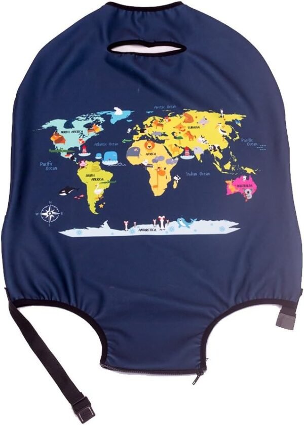 Madfifennina Washable Spandex Travel Luggage Protector Baggage Suitcase Cover Fit 23-32 Inch (Xl(29"-32" luggage), Map) - Image 9