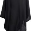MissShorthair Women's Lightweight Knitted Scarf Poncho Sweater Cape Shawl Versatile Spring Summer Ponchos Wraps - Image 5