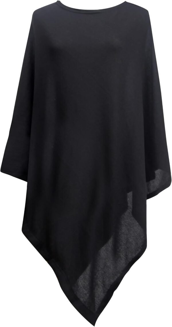 MissShorthair Women's Lightweight Knitted Scarf Poncho Sweater Cape Shawl Versatile Spring Summer Ponchos Wraps - Image 5