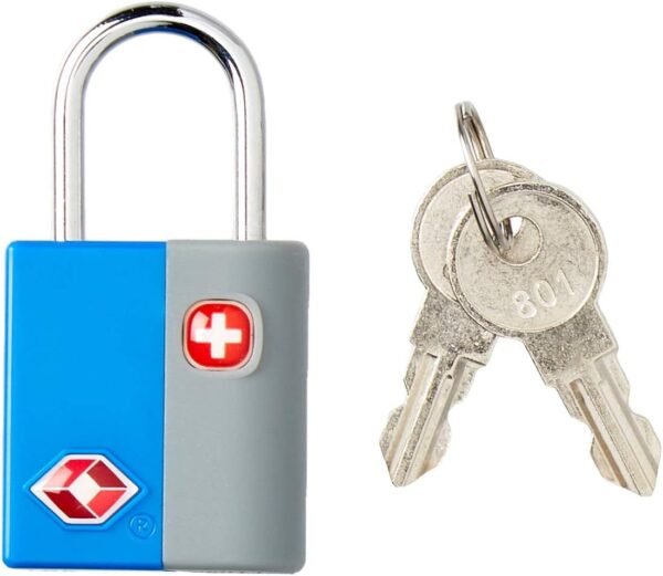 SwissGear TSA-Approved Travel Sentry Luggage Locks - Set of 2 Mini Locks with 2 Keys, Blue, One Size - Image 2