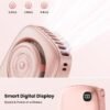 Gaiatop Neck Fan Rechargeable Mini Portable Fan Cute Camera Design, Small Desk Fan with 360°Rotate Mirror, 3 Speed USB Handheld Fan with LED Display, Cooling Personal Lash Fan Travel Essentials Pink - Image 6