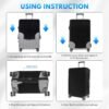 T Tersely Travel Luggage Cover Spandex Suitcase Protector Washable Baggage Covers (for 18-30 inch luggage) Premium Elasticated Luggage Protector -Go Travel (Black, S (18-20 inches) - Image 2