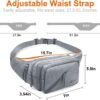Fanny Pack for Men Women Waist Bag with Water Bottle Holder Waterproof Crossbody Belt Bag with Adjustable Strap for Travel Hiking Running Outdoor Sports (Grey) - Image 2