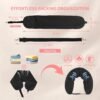 Stuffable Travel Pillow for Extra Luggage, Travel Neck Pillow Stuffable with Clothes, Stuffable Neck Pillow for Travel, Velvet Travel Neck Pillow Storage Bag, Fillable Luggage Pillow (Black) - Image 5
