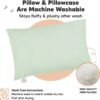 KeaBabies Toddler Pillow with Pillowcase, Jumbo 14X20 - Soft Organic Cotton Toddler Pillows for Sleeping - Machine Washable - Perfect for Travel, Toddler Bed Set (Sage) - Image 4
