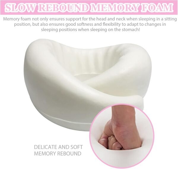 Fly Neck Pillow,Travel Neck Pillows for Airplanes, Neck Pillow Airplane,Travel Pillow, 100% Pure Memory Foam Travel Neck Pillow for Sleeping Adult Travel Pillow Pink - Image 3