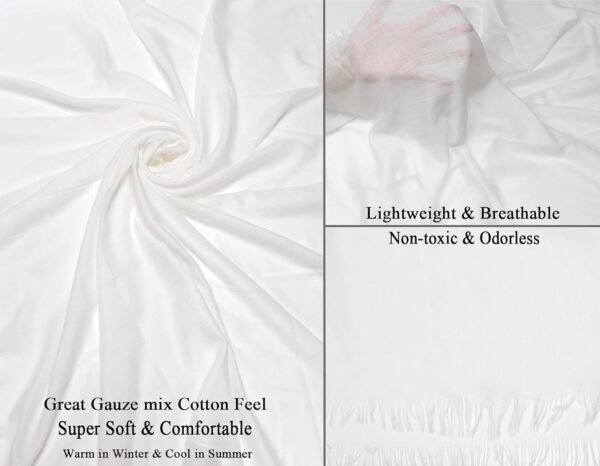 Gragengs Women Summer Scarfs Lightweight Large Long Gauze Shawl Linen Beach Wrap Plain 75”×43” - Image 3