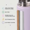12oz Kids Water Bottle for School, Toddler Water Bottles with Straws, Insulated Water Bottle for Boys&Girls, Stainless Steel Vacuum Insulated Bottle for Kids, Leak-Proof, BPA-Free, Purple - Image 3