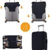 Travel Luggage Cover Spandex Blue Suitcase Protector Bag,Black Letter Z Boho Floral Flowers Leaves Anti-Scratch Washable Baggage Covers For Wheeled Suitcase Kid Adult,M (For 22-24 Inch Luggage) - Image 7