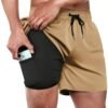 BRISIRA Mens Swim Trunks Swim Shorts Quick Dry 5 inch Inseam Beach Shorts with Compression Liner and Zipper Pocket