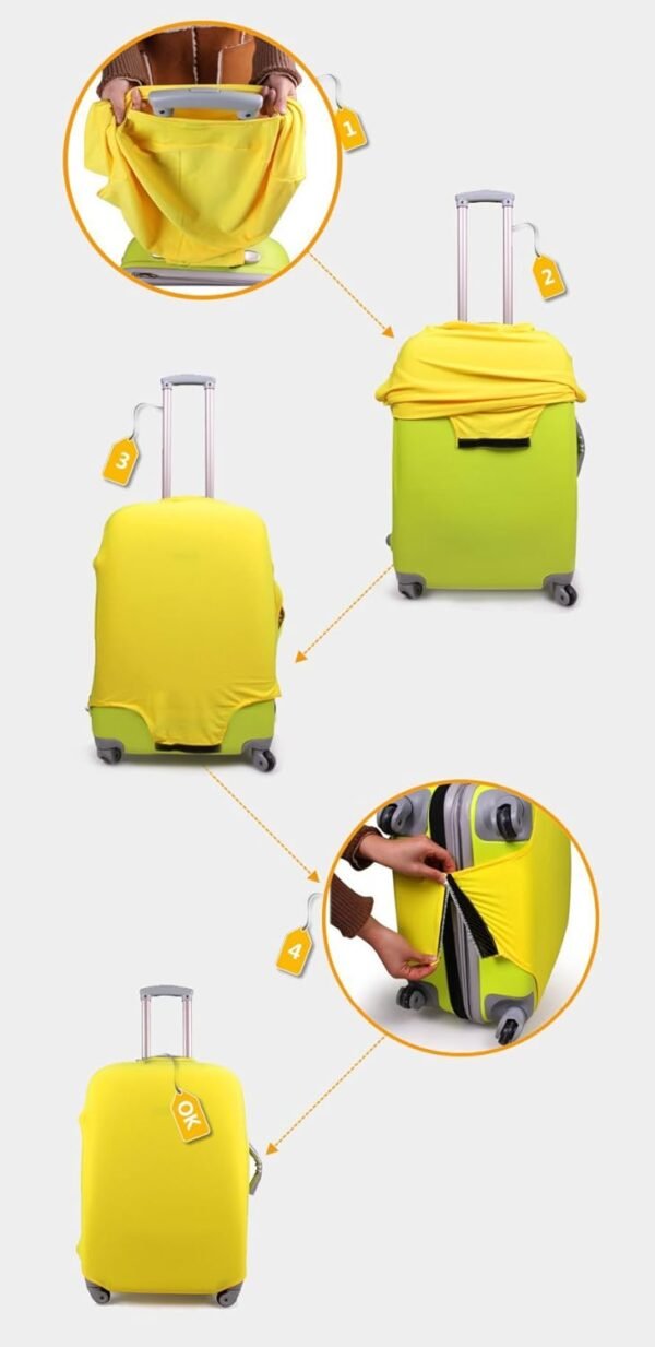 Bigcardesigns Fashion Spandex Travel Suitcase Protective Cover 18-22 Inch - Image 3
