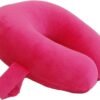 Kids Cozy Soft Microfiber Neck Pillow, Compact, Perfect for Plane or Car Travel, Pink - Image 2