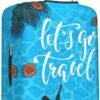 Turtle Travel Luggage Cover Protector Summer Blue Water Sea Turtle Palm Leaves Tropical Flowers Suitcase Covers for Luggage Washable Baggage Case Covers for Suitcase 18-21 Inch - Image 3