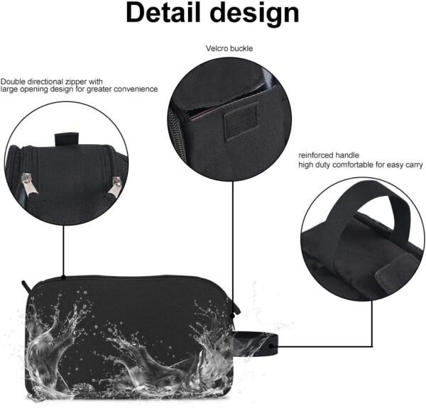 Travel Toiletry Bag for Men Toiletry Bag Dopp Kit Water-resistant Shaving Bag Large Travel Toiletry Organizer Travel Essentials Black - Image 3