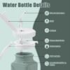 Collapsible Water Bottle, Food Grade BPA Free Silicone Water Bottle, 21oz Folding Travel Water Bottle with Straw Leakproof for Sports,Office, Gym, Hiking, Mountaineering, Travel (Green) - Image 3