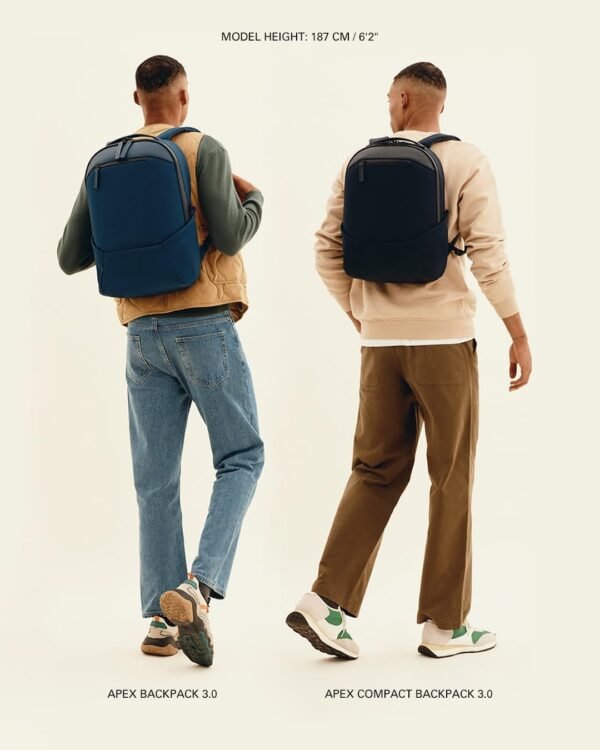 Troubadour Apex Backpack 3.0 - Ultimate Work & Travel Laptop Backpack - 17" Padded Laptop Pocket - Waterproof, Lightweight, Spacious - Innovative Pockets - Made From Recycled Materials - Navy - Image 8