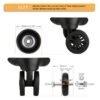 50mm x 14mm Luggage Wheels Replacement Kit 8Pcs Rubber Swivel Caster Wheels with 50mm Axles and Repair Kit for Luggage Bags Trolley Case - Image 2