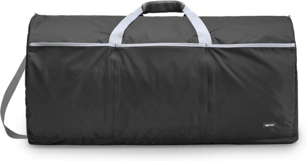 Amazon Basics 100L Nylon Duffel Bag with Multiple Zippered Pockets, Lightweight yet Durable, 50-Pound Weight Capacity, Black, 32.5 x 17 x 11.5 Inches