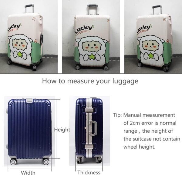 Thickened Luggage Cover18/24/28/32 Inch High Elastic Travel Suitcase Sleeve Spandex Protective Cover (Lucky, L(25'-28" luggage)) - Image 3