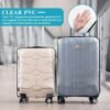 3Pcs 20 24 28 inch Suitcase Protectors Cover and 8Pcs Suitcases Wheel Covers, Clear PVC Waterproof Dustproof Anti-Scratch Luggage Cover Travel Suitcase Cover Protectors - Image 8