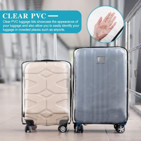 3Pcs 20 24 28 inch Suitcase Protectors Cover and 8Pcs Suitcases Wheel Covers, Clear PVC Waterproof Dustproof Anti-Scratch Luggage Cover Travel Suitcase Cover Protectors - Image 8