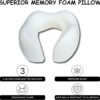 Premium Ergonomic Memory Foam Travel Neck Pillow with Hood & Face Cover for Quality Sleep, Neck Support & Privacy in Airplane, Office & Public Space - Image 3