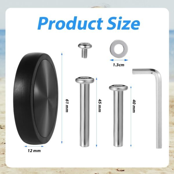 Luggage Wheels Replacement Kit, 360 Swivel Caster Wheels Rubber Spinner Suitcase Wheels Replacement & Wheel Covers Axles Screws Washers Wrench for Trolley Bag Travel Box(Style B) - Image 2