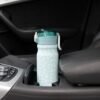 BJPKPK Insulated Water Bottle 18oz Stainless Steel Water Bottles With Straw And Carry Handle Double Wall Metal Thermos,Light Blue Leopard - Image 5