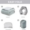 Commollis Travel Blanket Luxury Travel Set -Travel Blanket and Pillow Set - Portable Inflatable Travel Neck Pillow and Premium Soft Airplane Blanket with Built-in Soft Bag,Eye Mask, Earplugs - Image 4