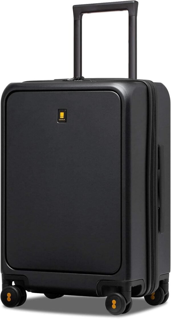 LEVEL8 Road Runner Pro Carry-On Luggage, 20” Lightweight PC Hardside Suitcase with Wheels, Spinner Trolley for Luggage with Front Compartment, Tsa Lock, Dark Grey - Image 8