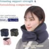 Riverland Travel Pillow Neck Pillow Strong Support Easy to Carry Compact Designed in Japan Useful in Office naps Airplane car Train for Sleeping (Navy) - Image 2