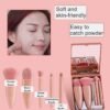 Travel Size Makeup Brushes Set Mini Makeup Brushes, Small Complete Function Cosmetic Brushes Kit with Case and Mirror Perfect for On The Go, 5PC (Mini Pink) - Image 4