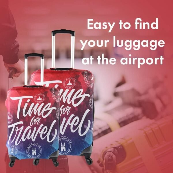 GLN Rugs Luggage Protector Suitcase Cover, Stretch Suitcase Cover, Washable Luggage Covers for Suitcase for Women and Men, Travel Accessories (M(22"-24" luggage)) - Image 3