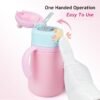 12oz Stainless Steel Sippy Cups with Straw, Insulated Kids Water Bottle with Portable Strap, Toddler Cups with Removable Handle, Kids Water Bottle for Girls and Boys,Pink - Image 5