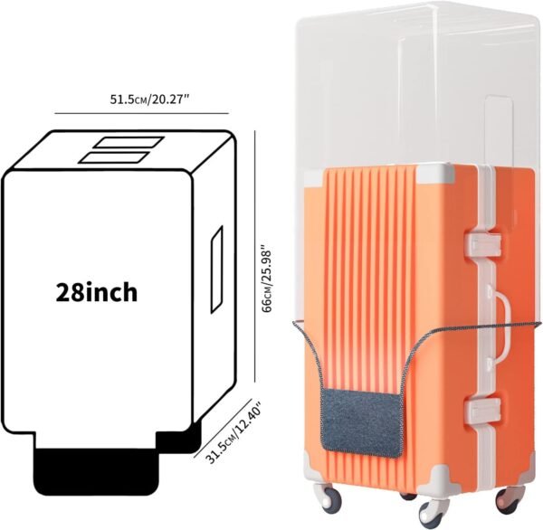 Clear PVC Luggage Cover Protectors 28 Inch Suitcase Cover for Suitcase TSA Approved 26-28Inch (25.98''H x 20.07''L x 12.40''W) - Image 2