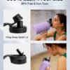 64oz Insulated Water Bottle with Handle, INSPI Half Gallon Stainless Steel Water Bottles, Travel Flask with Straw Spout Lid and Carry Pouch, Mug Tumbler Cup, Keep Cold Hot, Purple - Image 4