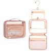 CUBETASTIC Clear Cosmetic Bags, Hanging Toiletry Bag for Travelling, Transparent Makeup Organizer Case, Water-resistant Portable Skncare Storage Pouch with Handle, Travel Must Haves