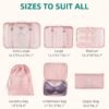 Travel Packing Cubes, VAGREEZ Lightweight Luggage Organizers Bags Set for Carry on Suitcase (6Pcs Pink) - Image 5