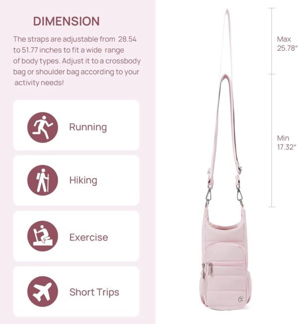 Telena Water Bottle Holder with Strap Crossbody Bags for Women for Walking, Hiking, Cycling - Image 4