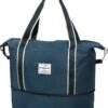 ACdream Large Travel Tote Bag, Duffle Weekender Overnight Carry On Luggage, Waterproof Sandproof Personal Item Duffel Bags for Gym, Beach, with Trolley Sleeve and Wet Pocket, Peacock Blue