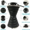Collapsible Water Bottle, Camping Cup With Carabiner, Reuseable Silicone Foldable Leak Proof Portable Sports Travel Water Bottles For Outdoor, Travel Gym Hiking, BPA Free, Cycling Cups with Carabiner - Image 7